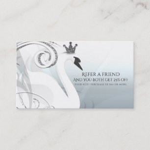 Swan Princess Silver & White Refer a Friend Referral Card