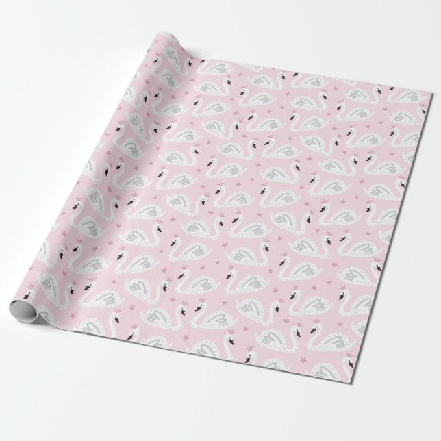 Swan Princess Wrapping Paper (Unrolled)