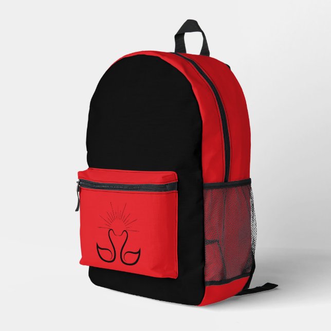Swan Printed Backpack (Back Corner Right)