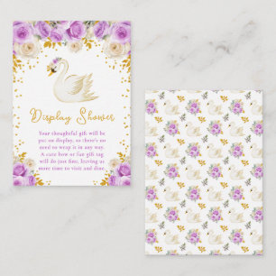 Swan Purple and Gold Roses Display Shower Enclosure Card