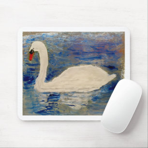 Swan Reflections Custom Border Colour Mouse Mat