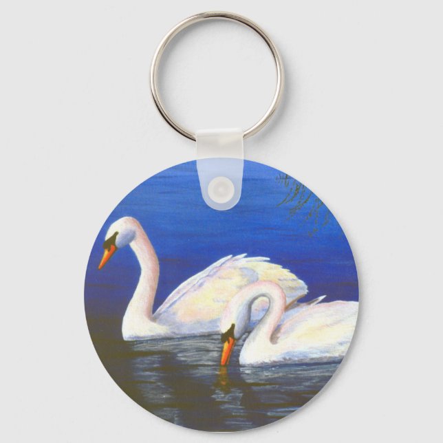 Swan Reflections Keychain (Front)