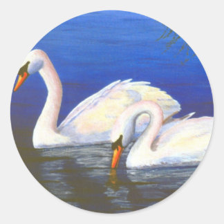 Swan Reflections Sticker