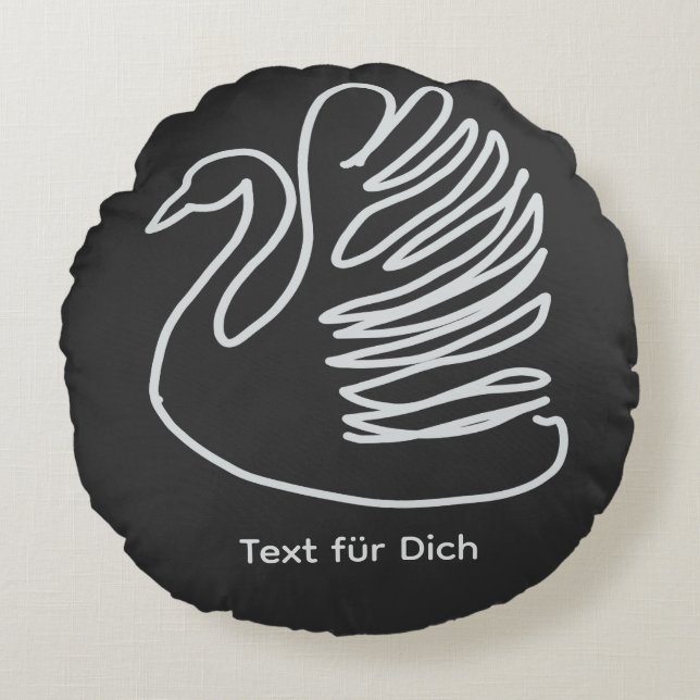 swan round cushion (Front)