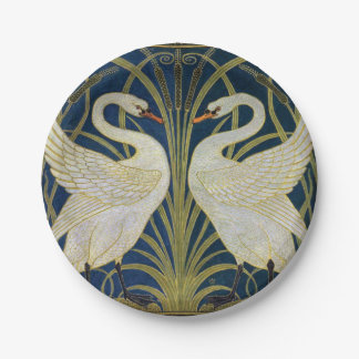 Swan, Rush and Iris by Walter Crane Paper Plate