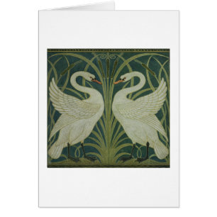 'Swan, Rush and Iris' wallpaper design