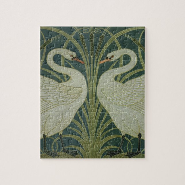 'Swan, Rush and Iris' wallpaper design Jigsaw Puzzle (Vertical)