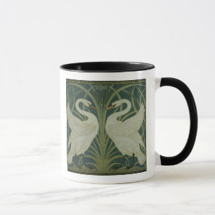 'Swan, Rush and Iris' wallpaper design Mug
