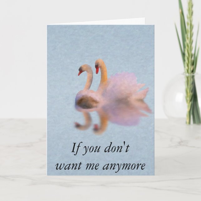 Swan Song ( Anti-Valentine) Holiday Card (Front)