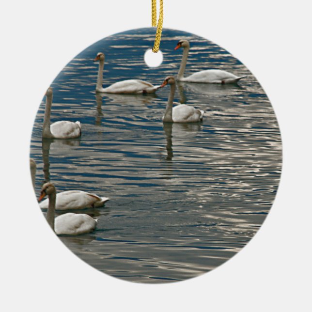 Swan Song Ceramic Tree Decoration (Front)
