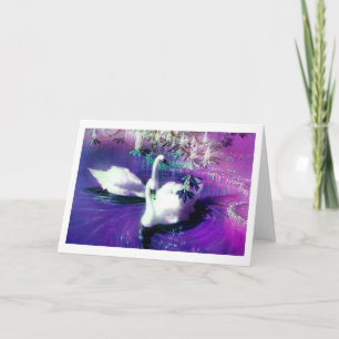Swan spirits bird art card