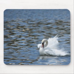 Swan Splashing in the Water Mouse Mat