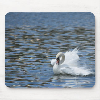 Swan Splashing in the Water Mouse Mat
