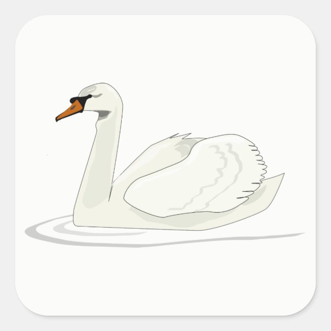 Swan Square Sticker (Front)