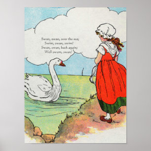 Swan, Swan Over the Sea Mother Goose Nursery Rhyme Poster