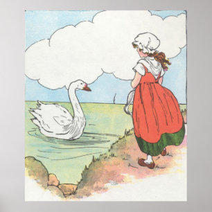 Swan, swan, over the sea. Swim, swan, swim! Poster