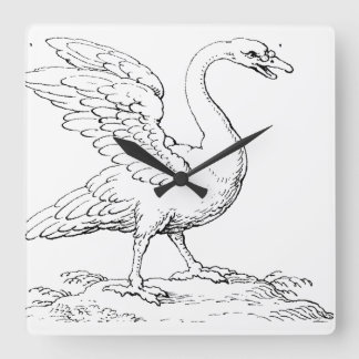 Swan Symbol of Love and Fidelity Fine Art Square Wall Clock