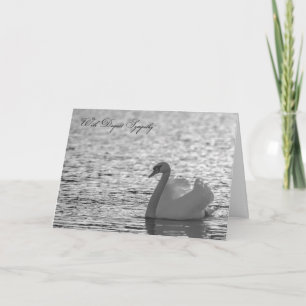 Swan Sympathy Card, Deepest Sympathy Card