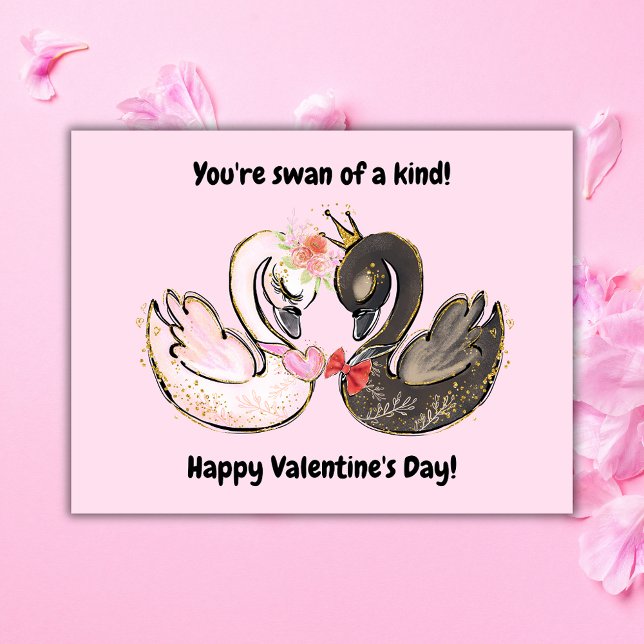 Swan Valentine's Day Photo Holiday Card (Creator Uploaded)