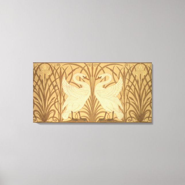 Swan wallpaper design canvas print (Front)