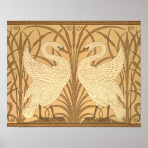 Swan wallpaper design poster