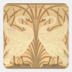 Swan wallpaper design square sticker