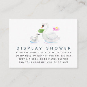 Swan Watercolor Baby Shower Display Shower Enclosure Card