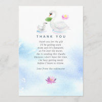 Swan Watercolor Baby Shower Thank You