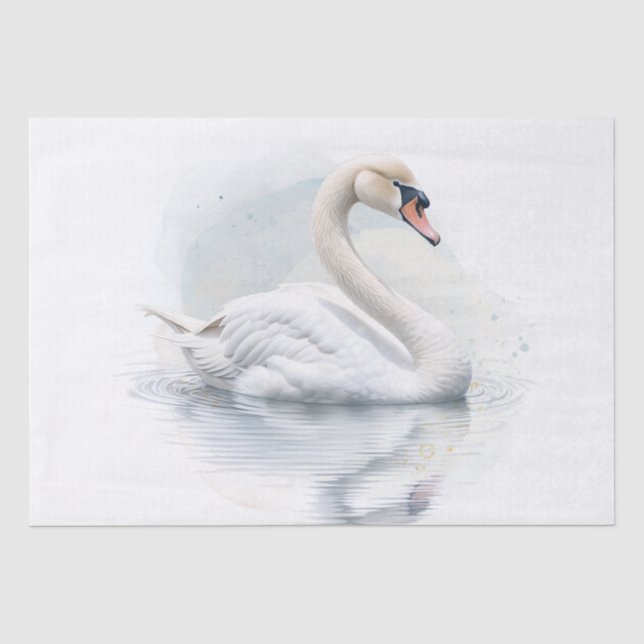 Swan Watercolor Tissue Paper (Front)