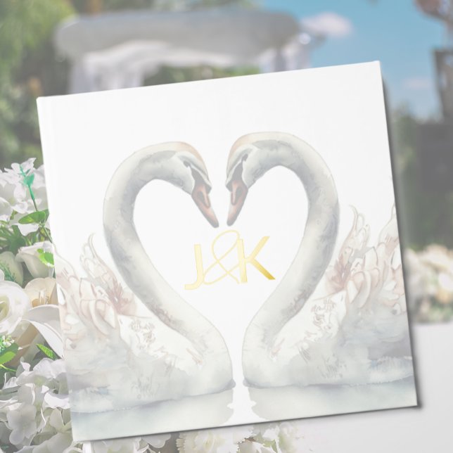 Swan Wedding Foil Guest Book (Swan Wedding Foil Guest Book)