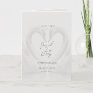 Swan Wedding Folded Program Programme