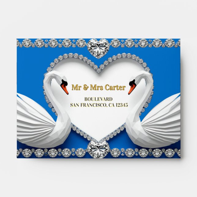 Swan Wedding Frame Blue Wedding Decor ✨ Envelope (Front)