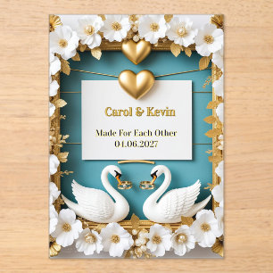 Swan Wedding Frame For Luxury Wedding Decor ✨ Acrylic Invitations