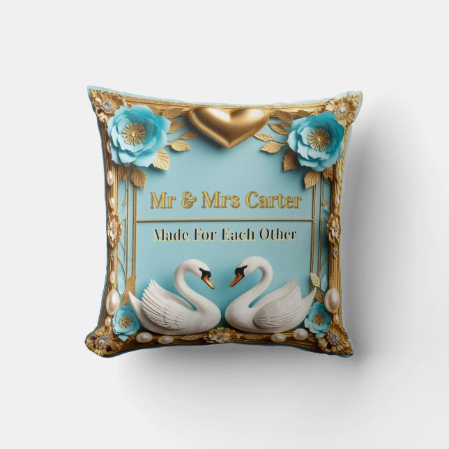 Swan Wedding Frame For Luxury Wedding Decor ✨ Cushion (Front)