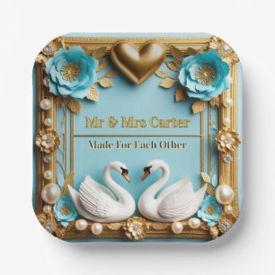 Swan Wedding Frame For Luxury Wedding Decor ✨ Paper Plate