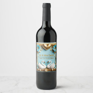 Swan Wedding Frame For Luxury Wedding Decor ✨ Wine Label
