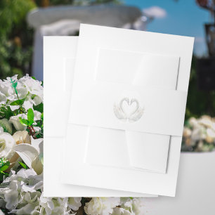 Swan Wedding Invitation Belly Band