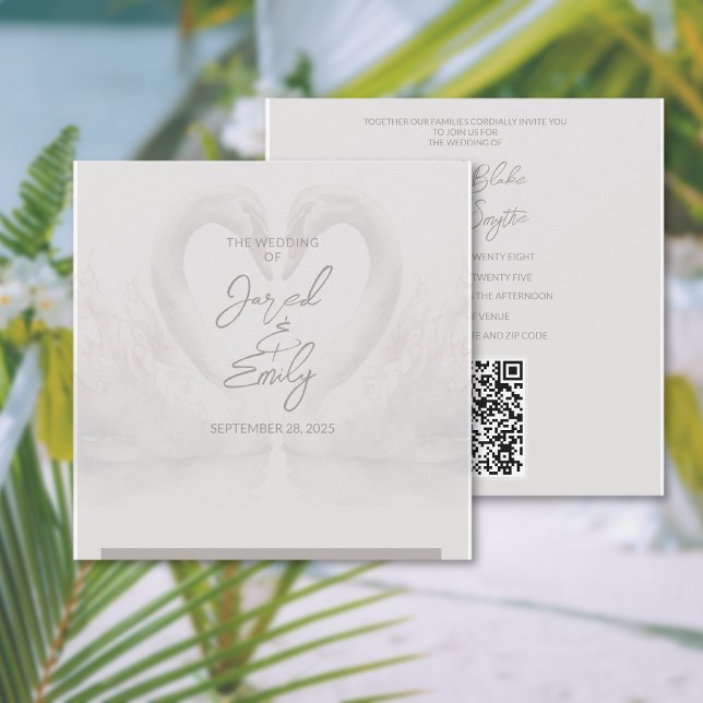 Swan Wedding Invitation QR Code (Swan Wedding Invitation QR Code)
