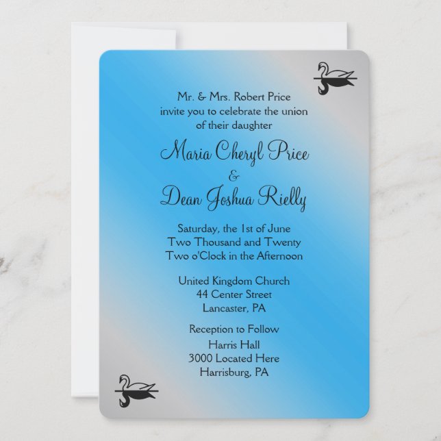 Swan Wedding Invitations (Front)