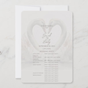 Swan Wedding Program   Full Invitation