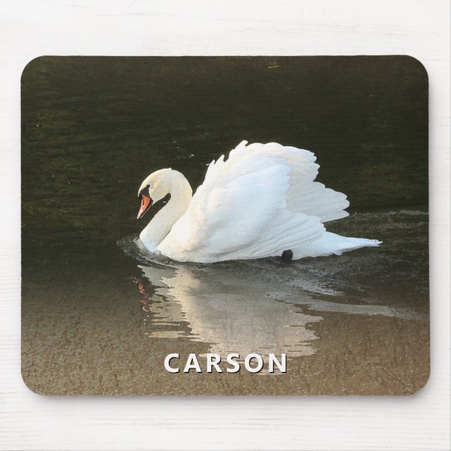Swan with Reflection on Water Mouse Pad (Front)