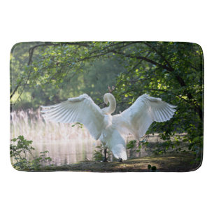 Swan with Wings Spread Bath Mat