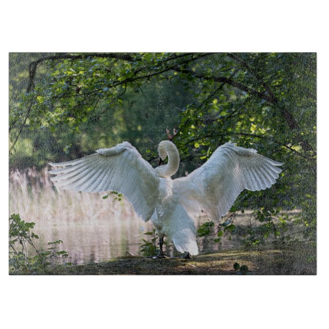 Swan with Wings Spread Cutting Board (Front)