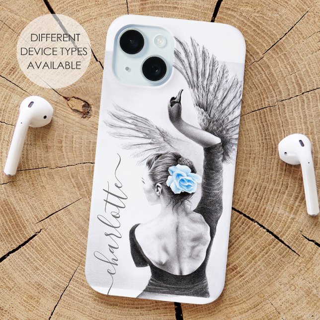 Swan Woman dancer Elegant Ballet Surreal art Name Case-Mate iPhone Case (Creator Uploaded)
