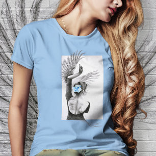 Swan Woman dancer Elegant Ballet Surreal art T-Shirt