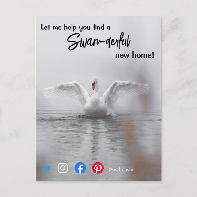 swan wonderful awesome real estate agent marketing postcard (Front)