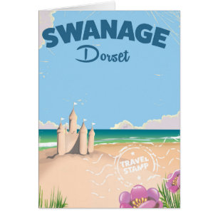 Swanage Dorset vintage seaside travel poster