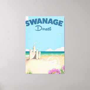 Swanage Dorset vintage seaside travel poster Canvas Print