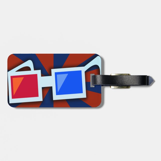 Swanky 1950's 3-D Glasses Luggage Tag (Back Horizontal)