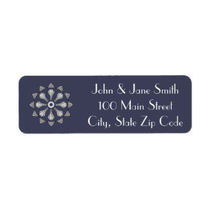 Swanky Art Deco in Blue Return Address Label